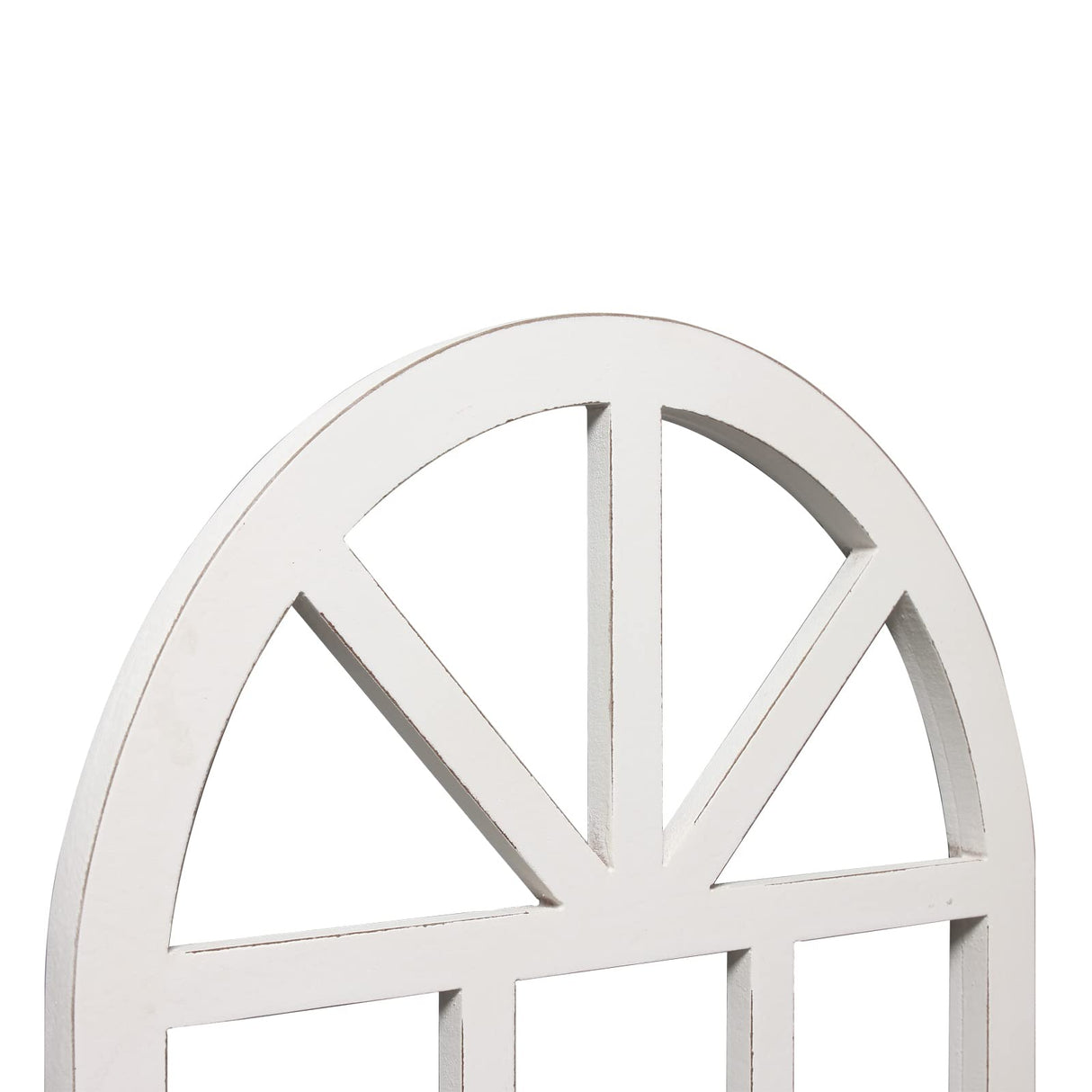 Sintosin Farmhouse Window Frame Wall Decor Living Room 36" x 20", Hanging Distressed White Rustic Arched Window Frame, Wooden Cathedral Window Frames for Wall Decor, Christmas Window Frame Decor Sintosin