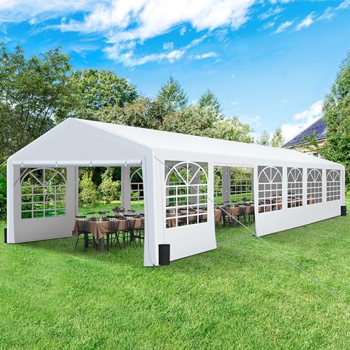 20'x40' Party Tent Heavy Duty, Large Party Canopy Wedding Event Tent with Removable Sidewalls & 4 Sand Bags for Parties Outside UV50+ Waterproof, Carpas para Fiestas (20x40 FT) HOWSVN