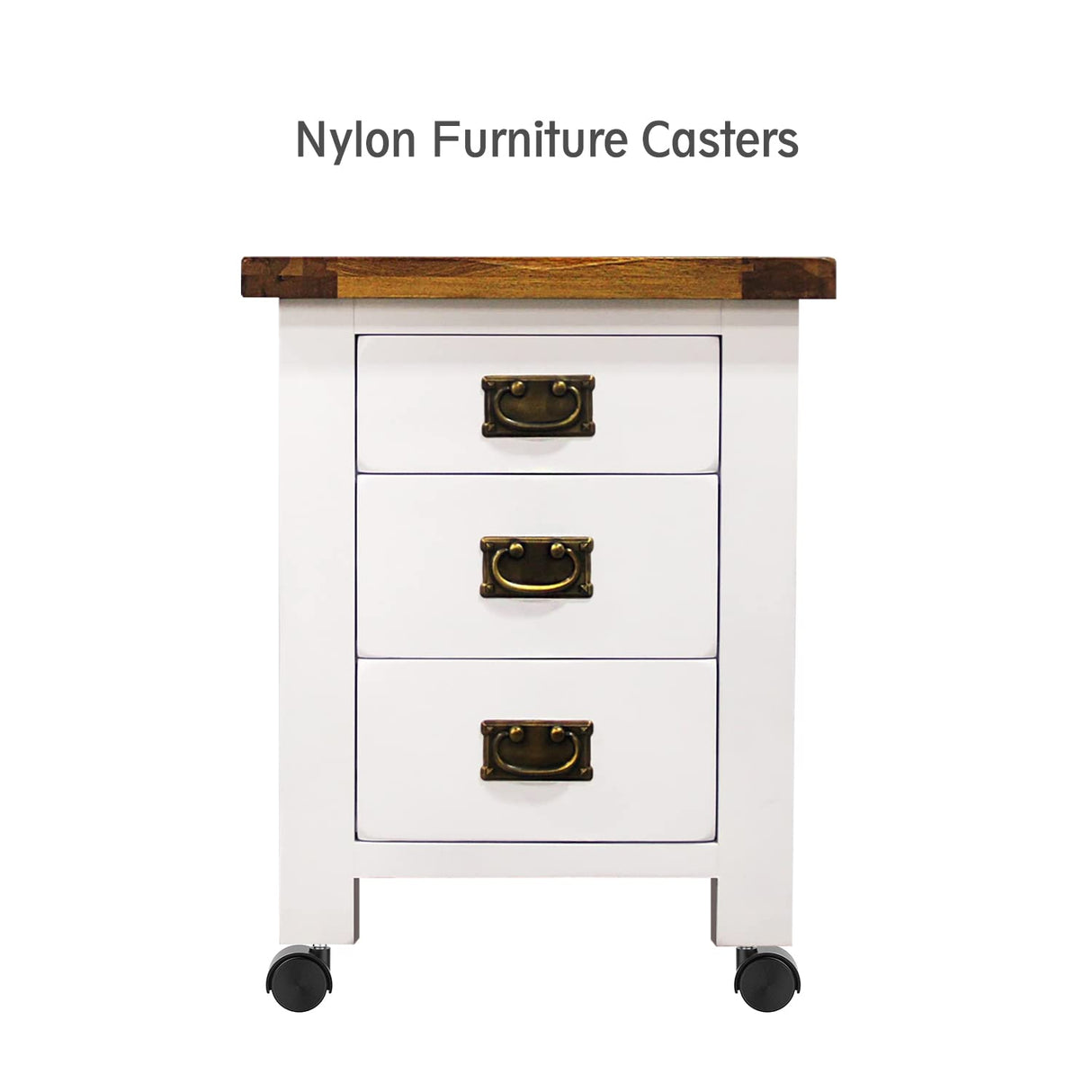 1.5 Inch Furniture Caster Wheels, Plastic Casters Set of 4, Plate Swivel Nylon Small Casters for Carts, Furniture, Baby Bed, Kitchen, Cabinet, Table (with Stainless Steel Screws) ANDUTEES