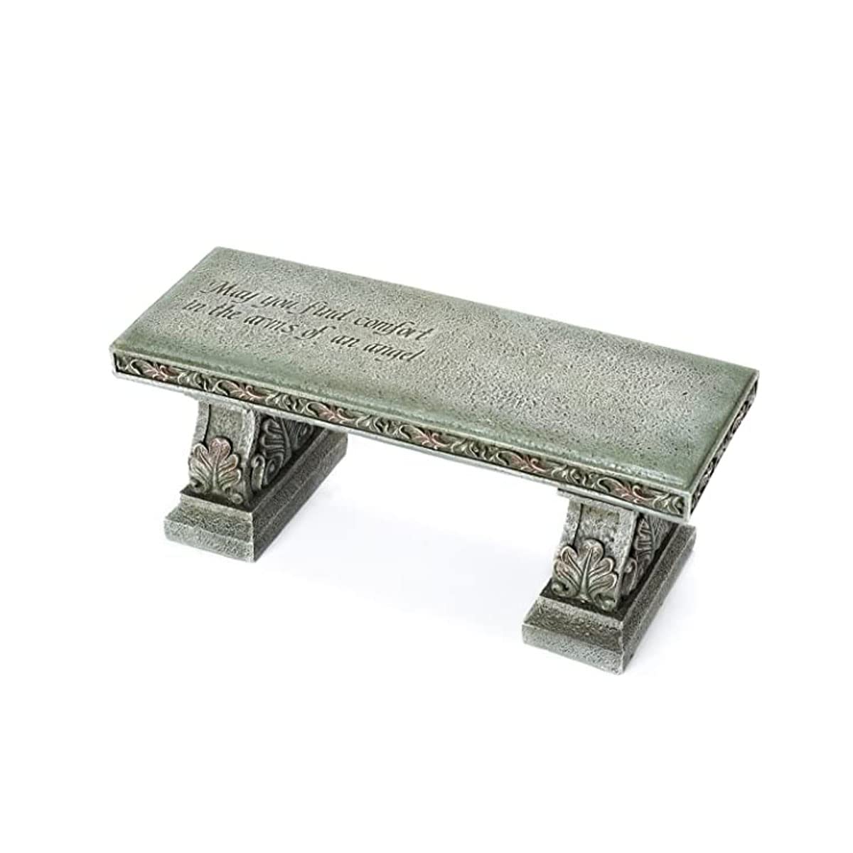 Roman Memorial Bench with Verse Inscribed on Top, 15.25-Inch, Resin, Small Roman