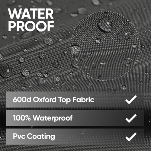 loriano Patio Furniture Covers 4 Piece, Outdoor Furniture Covers Waterproof, 600D Heavy Duty Lawn Patio Covers Set Grey-Black loriano