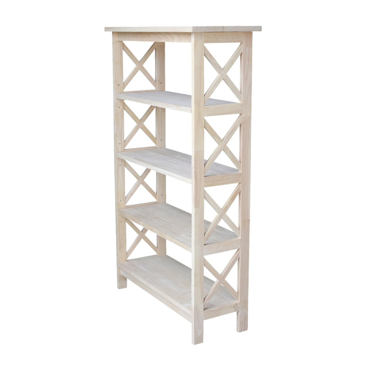 International Concepts 4-Tier X-Sided Bookcase, Unfinished IC International Concepts