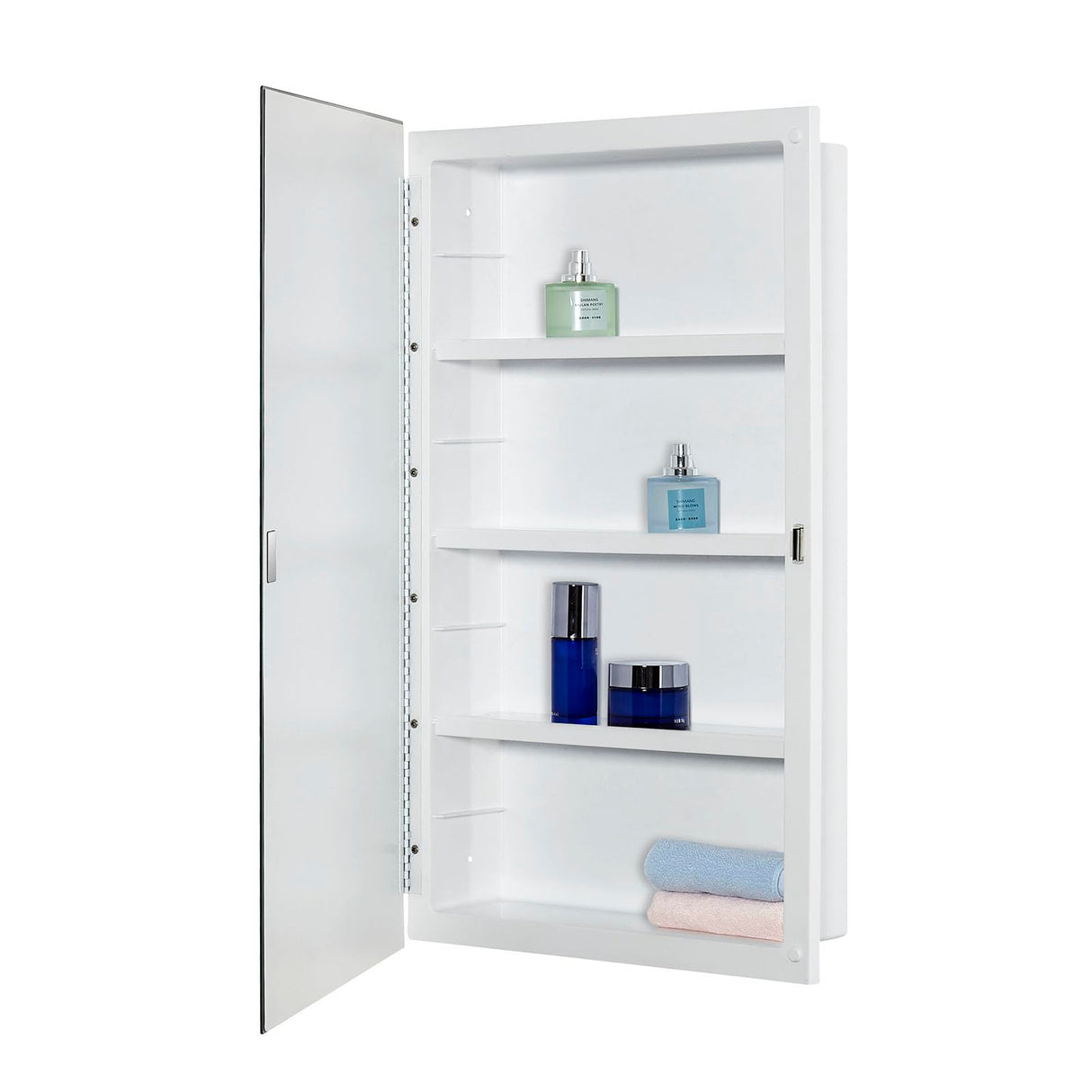 IDYLLOR Plastic Medicine Mirror Cabinet for Bathroom 16 x 26 inch, Surface and Recessed Mount IDYLLOR