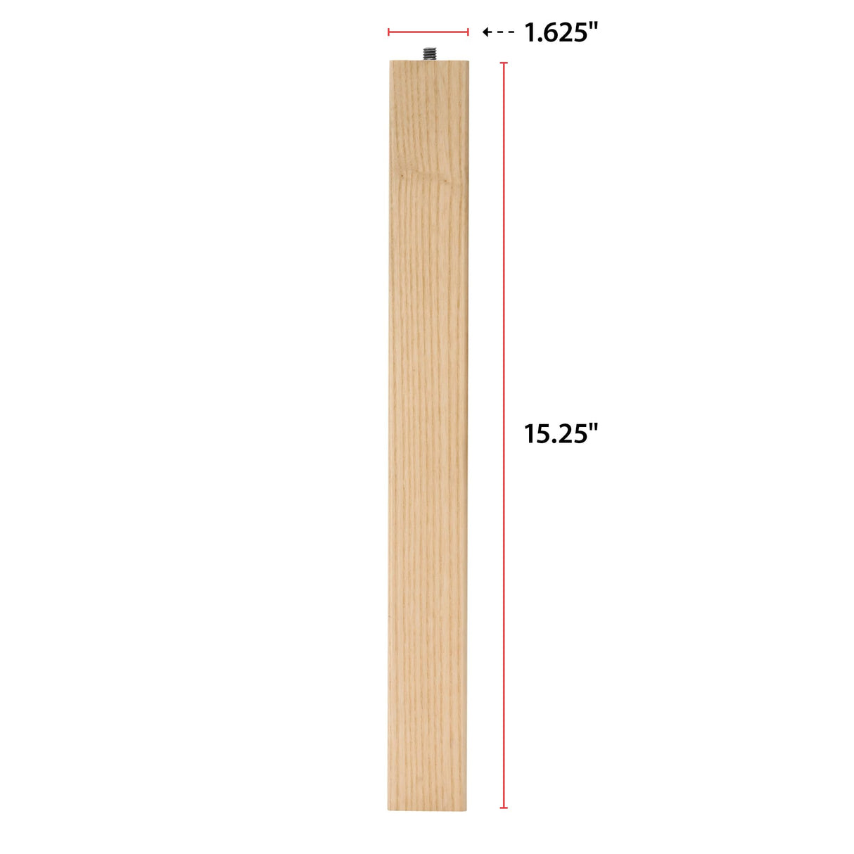 Waddell Parsons Square Table Leg (4 Count, 15" H) | Quick Mount Ash Wood Coffee Table Legs with 5/16" #18 Hanger Bolt | Replacement Decorative Unfinished Furniture Legs for DIY Home Improvement Waddell