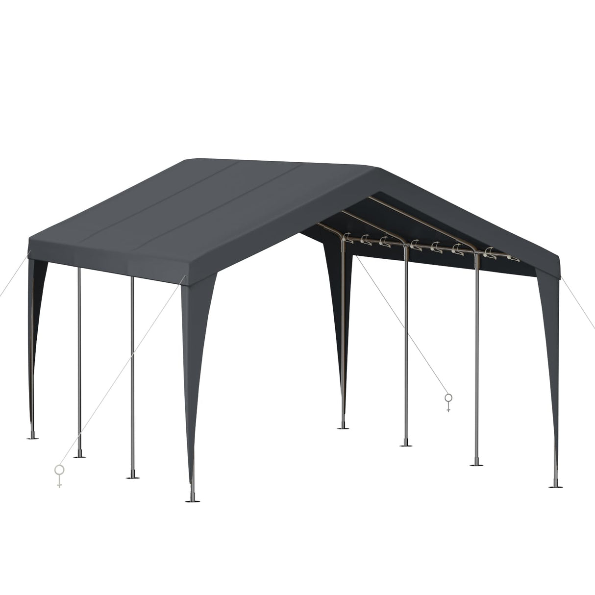 Carport 10x20 Heavy Duty Portable Garage,Galvanized Frame Carport Canopy,Portable Garages and Shelters with 8 Leg&4 Wind Rope,Car Tent Garage with All-Season Tarp for Boat Truck Bike,Without Sidewall BUPPLEE