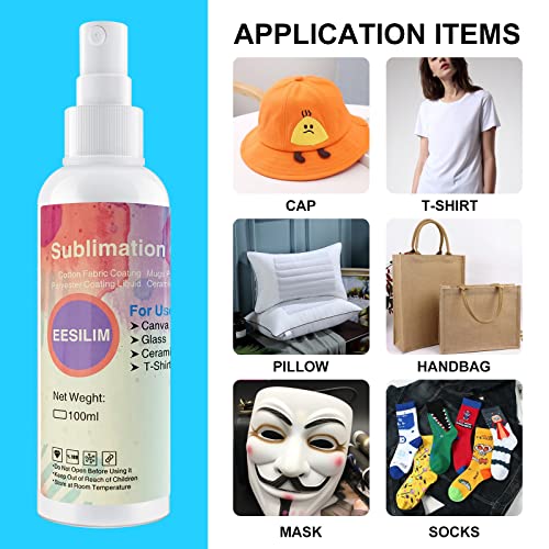 Coating Spray for Cotton Shirts,100ML Plus Spray for Cotton Blanks Shirts Polyester Tote Bag, Super Print Adhesion & Quick Dry Waterproof High Gloss Finish Eesilim