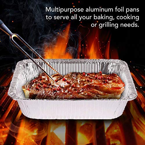 Aluminum Pans 9x13 Disposable Foil (30 Pack) - Half Size Steam Table Deep Pans - Tin Pans Great for Cooking, Heating, Storing, Prepping Food Stock Your Home