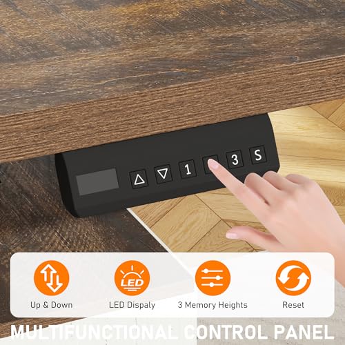 63" Farmhouse Electric Standing Desk Adjustable Height Sit Stand Corner Stand Desks, L Shaped Standing Computer Desk with Power Outlets & Storage Drawers & Sliding Door for Home Office, White St.Mandyu