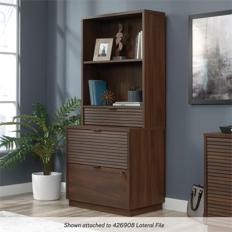 Sauder Englewood Engineered Wood Library Hutch in Spiced Mahogany Sauder
