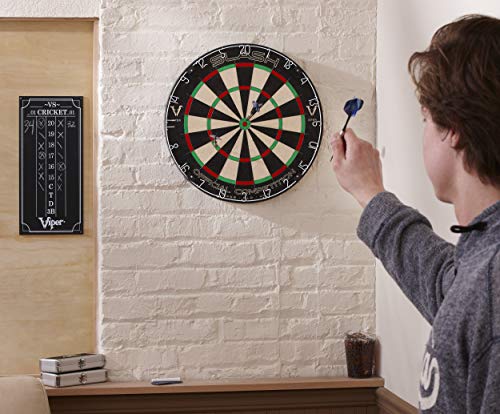 Viper Slash Official Competition Bristle Steel Tip Dartboard, WDF Accredited with Staple-Free Ultra-Thin Metal Wiring, Self-Healing Professional-Grade African Sisal, Magnetic Dart Holders,Black Viper