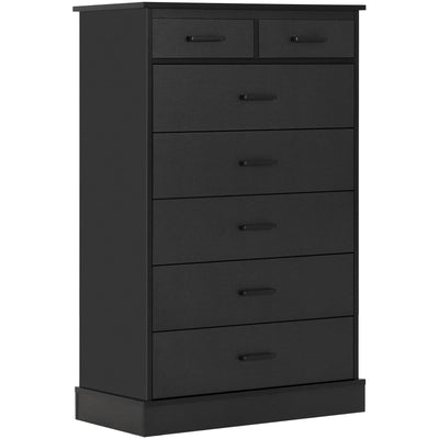 Hasuit Black Dresser for Bedroom, Tall 7 Drawer Dresser with Sturdy Base, Wood Storage Tower Clothes Organizer, Large Storage Cabinet, Chest of 7 Drawers for Closet, Living Room, Hallway
