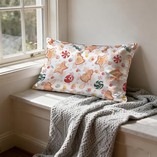 Pillow Protectors Silk Bedding Satin Pillowcases Single Pillow Case with New Year Sweets On A White Background Perfect for Room Decor Aesthetic Cute Bedroom Decor Cute Dorm 24 × 40 inch Generic