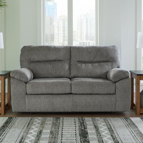 Signature Design by Ashley Bindura Contemporary Glider Loveseat with Non-skid Legs, Light Gray Signature Design by Ashley