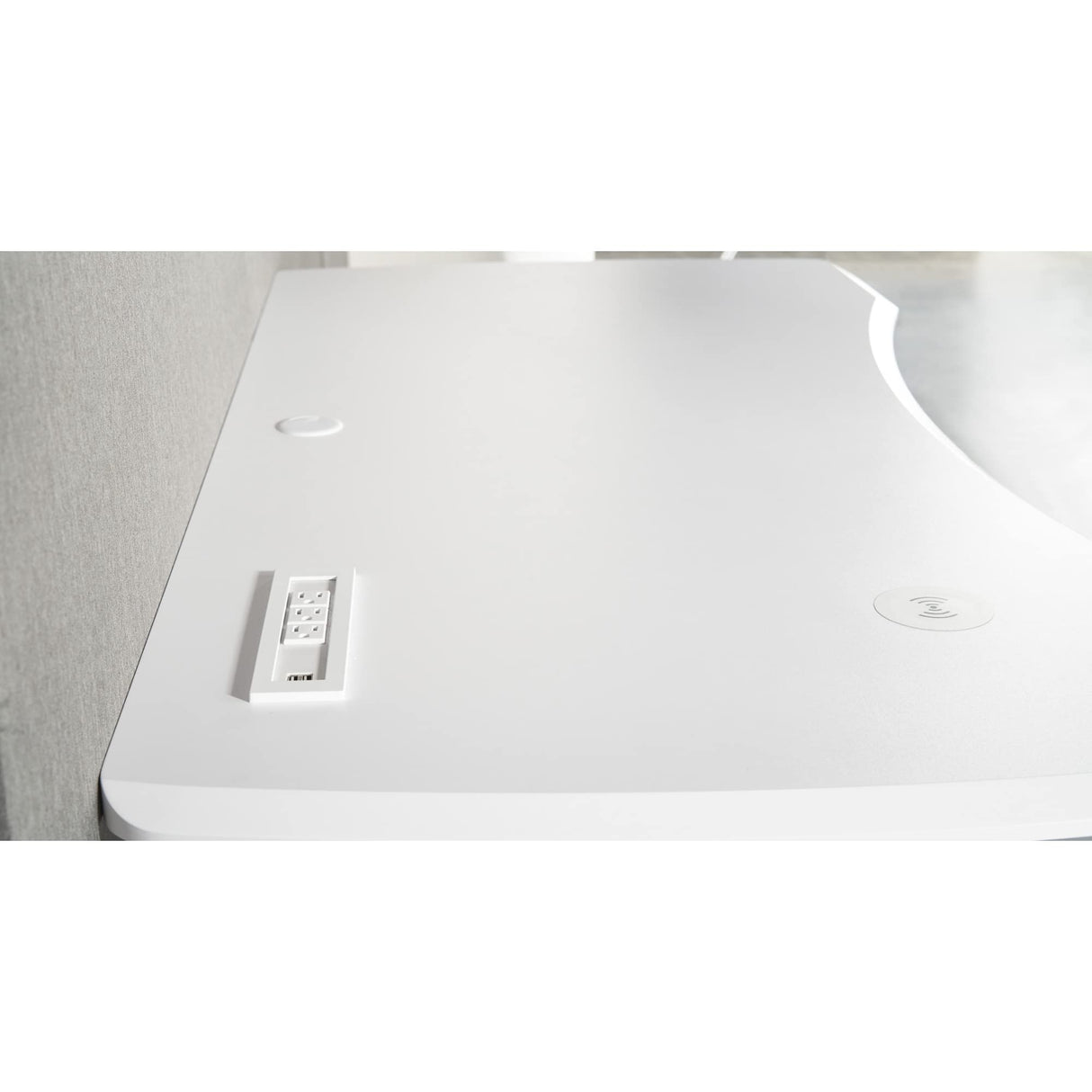 WorkPro® Electric Height-Adjustable Standing Desk with Wireless Charging, 60", White WorkPro