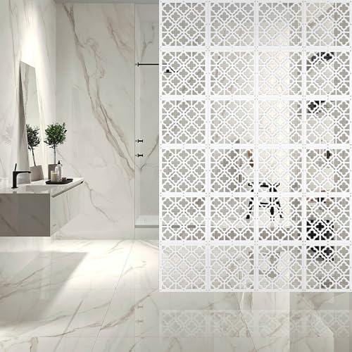 Boshen 24PCS Hanging Room Divider Wall Screen Panel Room Divider Panels Privacy Screen Divider Home Decor for Living Room Bedroom Home Office Restaurant Decor-Window Flower Boshen
