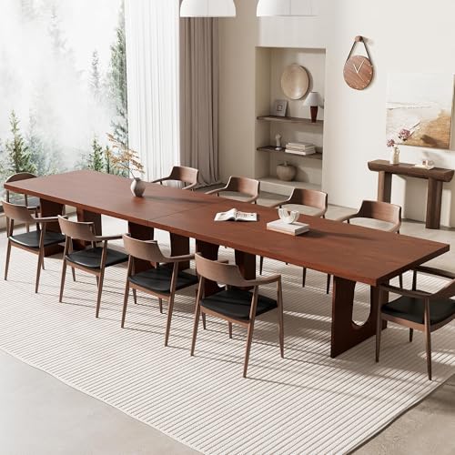 IDEALHOUSE 71" Long Dining Table for 6-10 People - Farmhouse Kitchen Table with Extra Thick Tabletop & Heavy-Duty Metal Legs, Sturdy Rectangular Table for Dining Room, Conference Room, Office, Walnut IDEALHOUSE