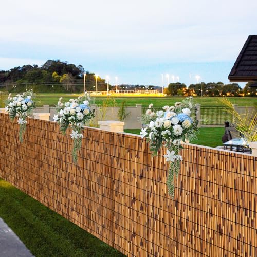 TOOKNIN 1 Pack Natural Reed Fence,4FT X 16.4FT Bamboo Fencing Privacy Reed Screening for Outdoor, Gallery, Restaurant, Hotel, Patio (Brown) TOOKNIN