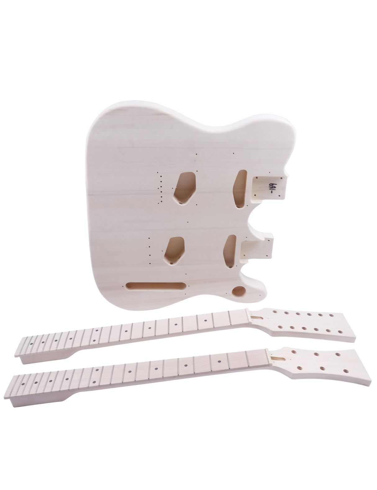 Fistrock DIY Electric Guitar Kit Double Neck DIY Guitar Kits Tele Style Beginner Kits Right Handed with Basswood Body Hard Maple Neck Maple Fingerboard Chrome Hardware Build Your Own Guitar. Fistrock