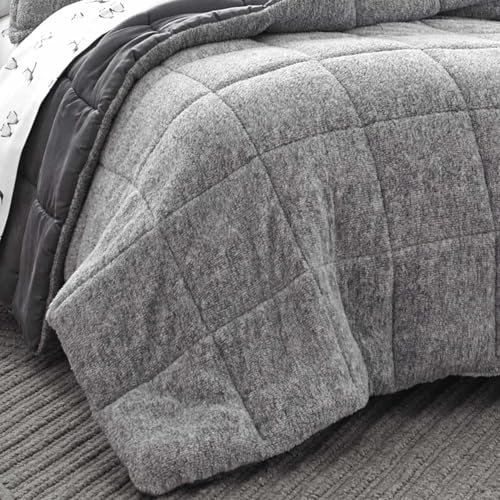 Eddie Bauer - Queen Comforter Set, Microsuede Bedding with Soft Sherpa Reverse, 3 Piece Bed Set with Matching Pillowcases (Sherwood Grey) Eddie Bauer