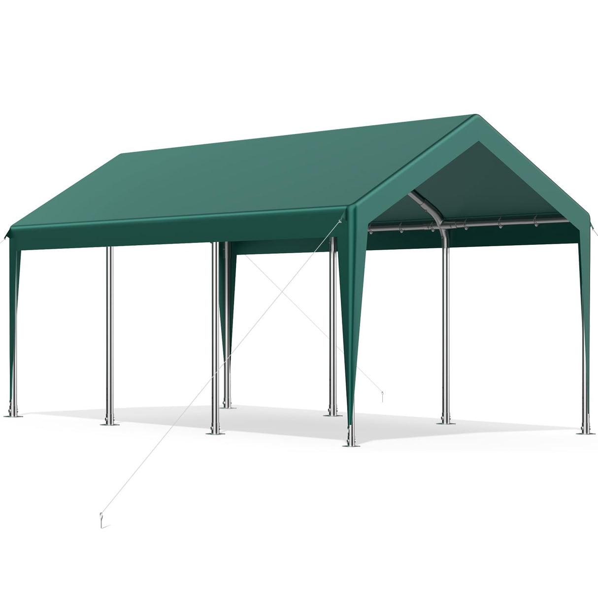 Raxmolo 12x20FT Heavy Duty Carport, Portable Car Canopy Garage Boat Shelter Party Tent, UV Resistant Waterproof Carport Canopy with Four Wind-Resistant Ropes (Green) Raxmolo