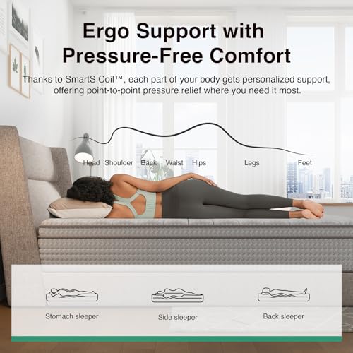 Novilla 12 Inch Full Size Mattress in a Box, Hypoallergenic & Back Pain Relief, Hybrid Full Mattresses with Smarts Coils, Fiberglass Free CertiPUR-US Certified Colchones No Box Spring Needed Novilla