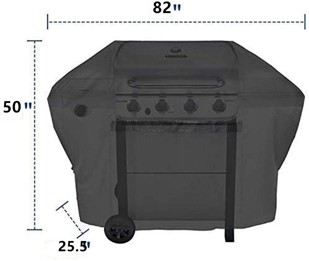 iCOVER Grill Cover- 82 Inch 600D Heavy-Duty Water Proof Patio Outdoor Black Canvas Oversize BBQ Barbecue Smoker Grills Covers G21607 for Weber Char-Broil Brinkmann Holland Napoleon JennAir i COVER