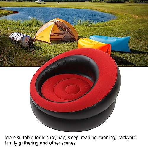 Yosoo Flocking Futon Sofa, Inflatable Chair Set - Red, Soft, Ultra Portable, Small Size, Backless, Armless, for Living Room, Bedroom, Camping, Travel, Beach, Hiking Yosoo