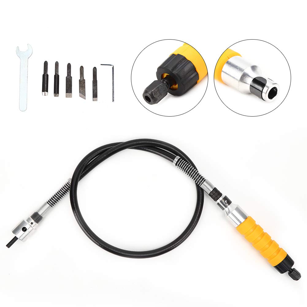 Electric Chisel, with Wrench Carving Chisel, Woodworking Yellow Handle Power for Professional Carvers Amateurs Denkerm
