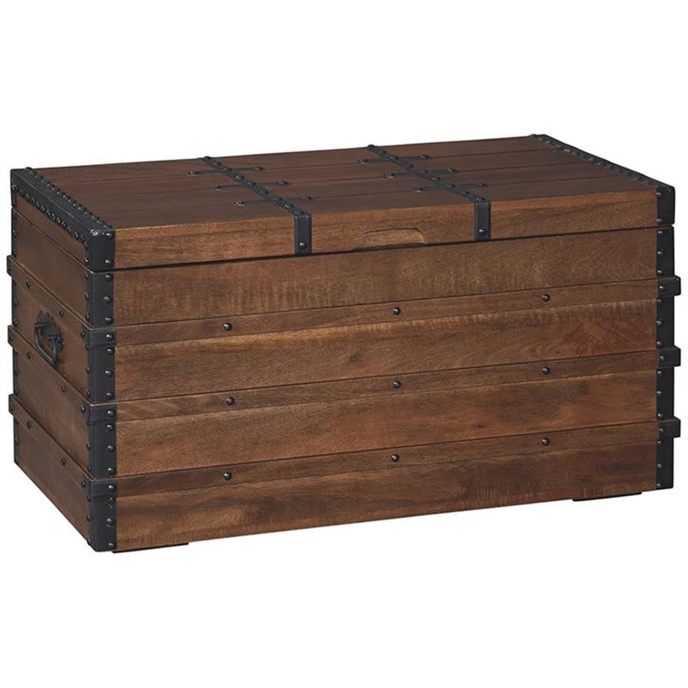 BOWERY HILL Storage Trunk Coffee Table in Brown BOWERY HILL