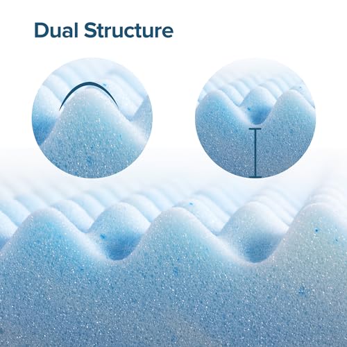 ZINUS 1.5 Inch Swirl Gel Cooling Memory Foam Mattress Topper, Smaller, More Convenient WonderBox Packaging, Cooling, Airflow Design, CertiPUR-US Certified, Twin Zinus
