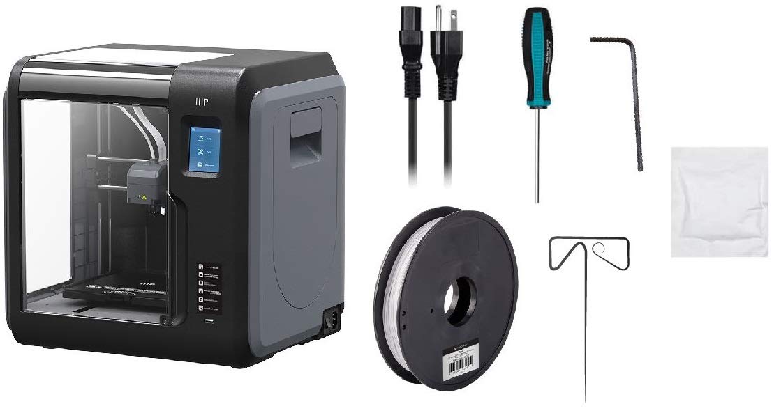 Monoprice Voxel 3D Printer - Fully Enclosed with Removable Heated Build Plate (150 x 150 x 150 mm) Touch Screen, 8GB And Wi-Fi, Black/Gray, Large Monoprice