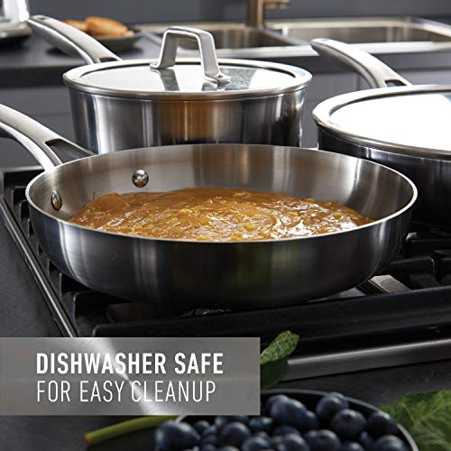 Calphalon Stainless Steel Kitchen Cookware, 11-Piece Pots and Pans Set with Stay-Cool Handles, Dishwasher & Oven Safe, Silver Calphalon