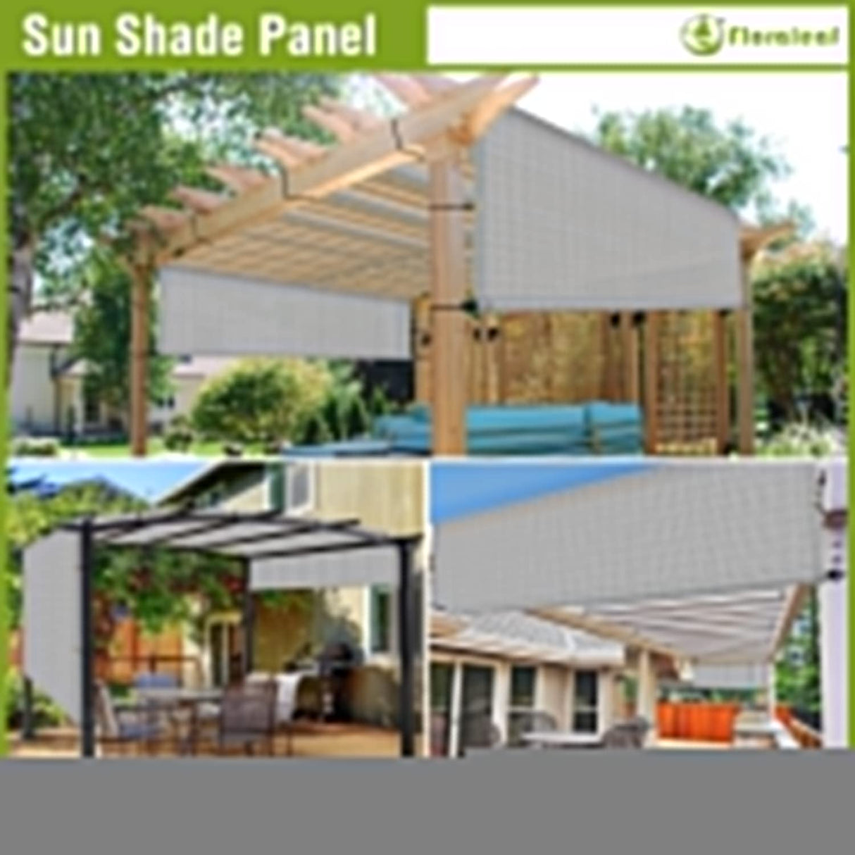 FLORALEAF 6'×15' Pergola Shade Cover Universal Replacement Canopy for Outdoor Patio Porch Backyard Gazebo with Grommets Weighted Rods FLORALEAF