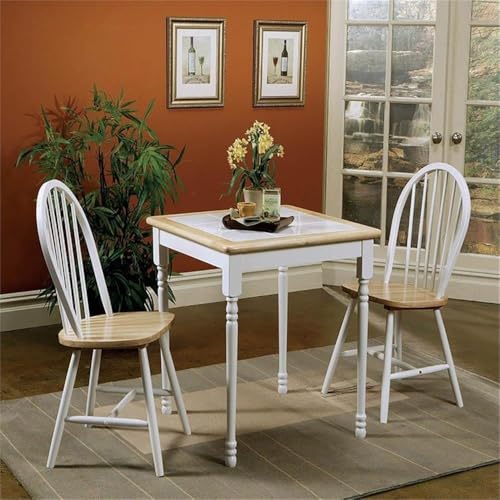 COASTER Hesperia Windsor Dining Side Chairs Natural Brown and White (Set of 4) Coaster Home Furnishings