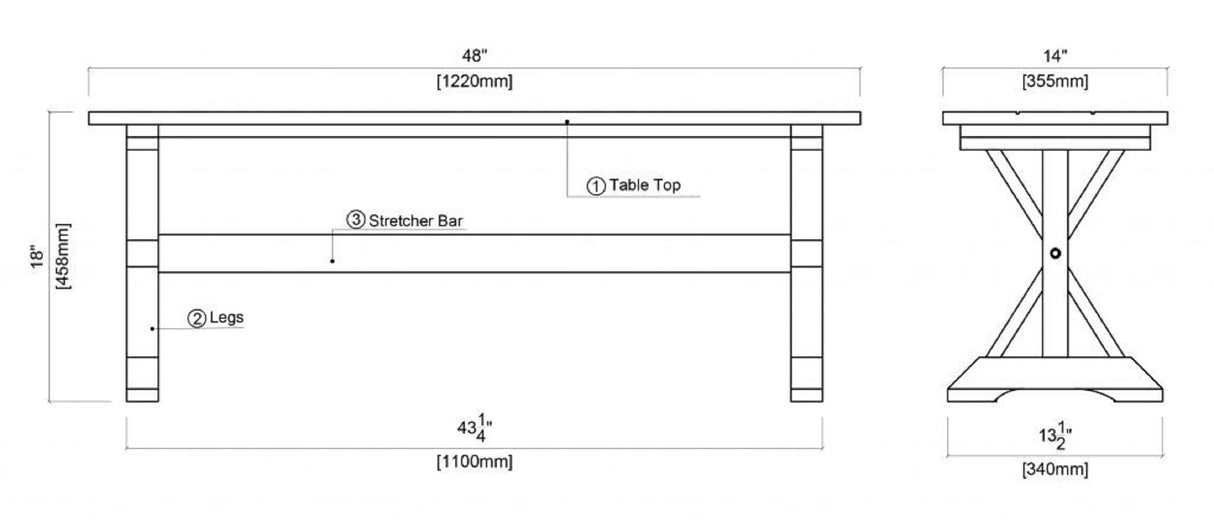 Boraam Jamestown Bench, Dining Height, Antique White Boraam