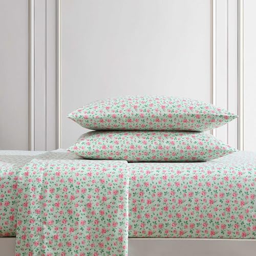 Betsey Johnson - King Bed Sheets, Fade & Wrinkle Resistant Bedding Set with Matching Sham(s), Soft & Lightweight Bedding Essentials (Flower Fun Green, King) Betsey Johnson
