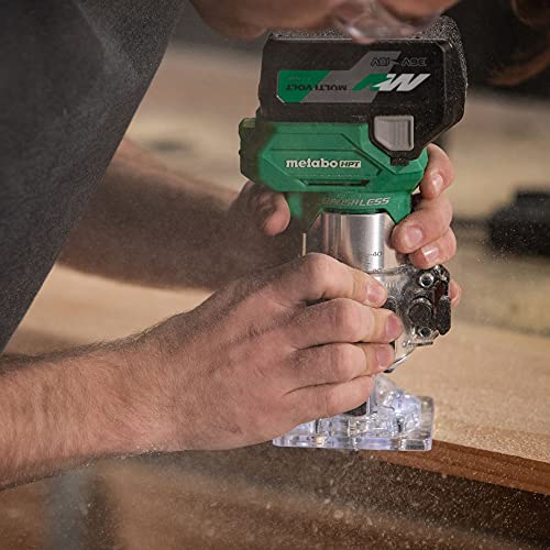 Metabo HPT 18V MultiVolt Cordless Trim Router | Tool Only - No Battery | Variable Speed Brushless Motor | Lifetime Tool Warranty | 1/4-Inch and 3/8-Inch Collets Included | M1808DAQ4 Metabo HPT