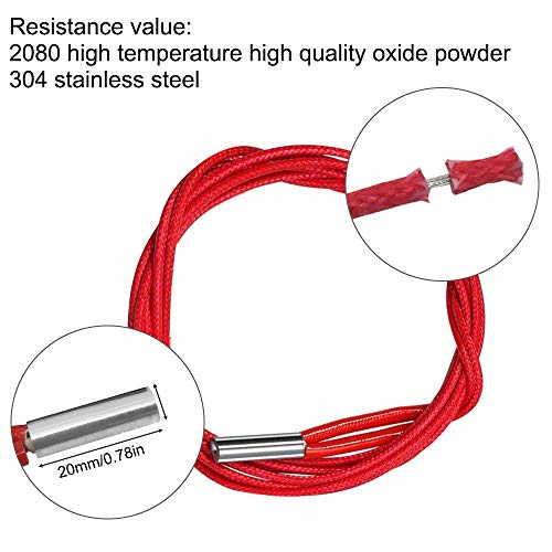 AFUNTA 12 PCS 12V 40W 620 Ceramic Cartridge Heater and NTC Thermistor 100K 3950 Fit 3D Printer & Heat High Temperature Resistant Adhesive Polyimide Tape for Electric Task - Red & White AFUNTA