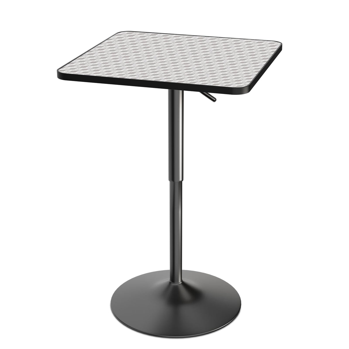 Athena Collection Square Bar Table, Adjustable Height High Top Bistro Table with MDF Desktop, 23.5'' Cocktail Table for Bar/Pub/Bistro (Silver Flash) Athena Collection