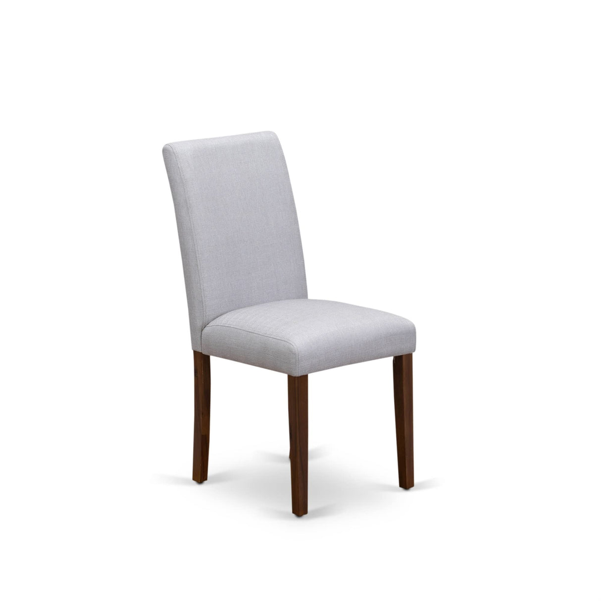 East West Furniture ABP8T05 Abbott Parson Chairs - Grey Linen Fabric Padded Dining Chairs, Set of 2, Walnut East West Furniture