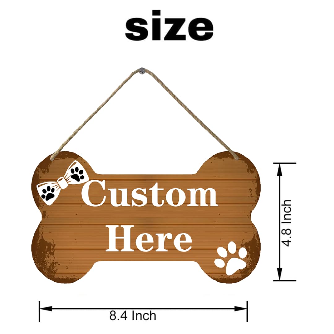 Generic Personalized Dog Bone Wood Sign Custom Name Pet Sign Dog House Wood Sign for Home Farmhouse Decor 8.4 x 4.8Inches-1, SA28, co-lor28 Generic