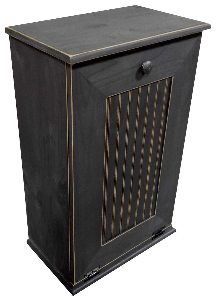 Sawdust City Tilt-Out Wooden Trash Bin Holder (Old - Black) Sawdust City