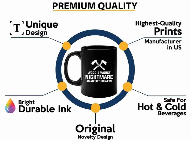 Axe Throw Coffee Mug 11oz Black -Woods worst - Sport Game Tomahawk Target Throwing wooden Competition Hunting Luxe Gifting