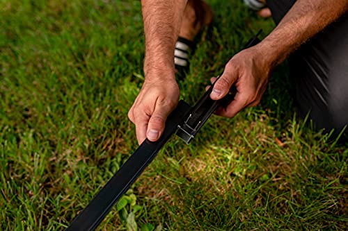 Vita Mezza 3 Foot x 5 Foot Keyhole Garden with Composting Basket, Golden Brown with Black Aluminum Posts, Cedar Wood, FSC, Pre-Stained, Outdoor, VT17702 Vita