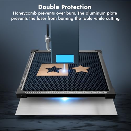 Longer Honeycomb Working Table, 17.3"x 17.3"x 0.86" Honeycomb Working Bed for CO2 or Diode Laser Engraver Cutting Machine, Fast Heat Dissipation with Aluminum Plate for Table-Protecting Longer