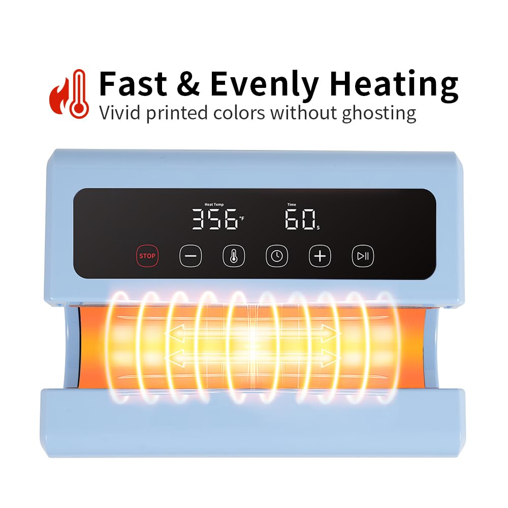 PYD Life 120 V Auto Tumbler Heat Press Machine 30 OZ 20 OZ Tumbler Mug Heat Press Touch Screen Light Blue for 10-30 OZ Sublimation Straight Tumblers Cups Mugs Printing PYD Life