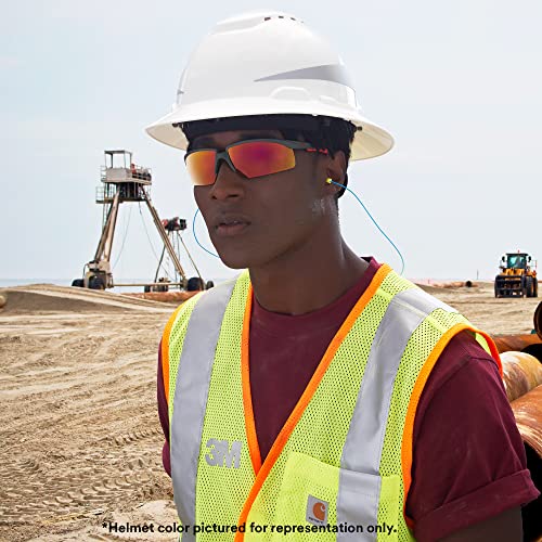 SecureFit Hard Hat SecureFit H-801SFV-UV, White, Vented Full Brim Style Safety Helmet with Uvicator Sensor, 4-Point Pressure Diffusion Ratchet Suspension, ANSI Z87.1 SecureFit