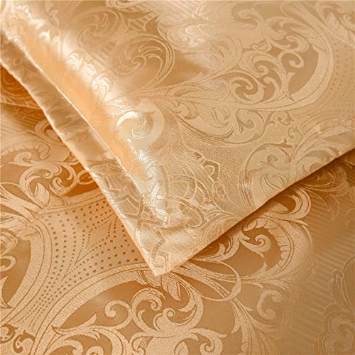 Raytrue-X Queen Comforter Set- Luxury Gold Silk Bed Set All Season Lightweight Quilt Soft Microfiber Bedding comforters & Sets Matching 2 Pillow Shams (Full/Queen, 3 Pieces, 88-by-88 inches) Raytrue-X