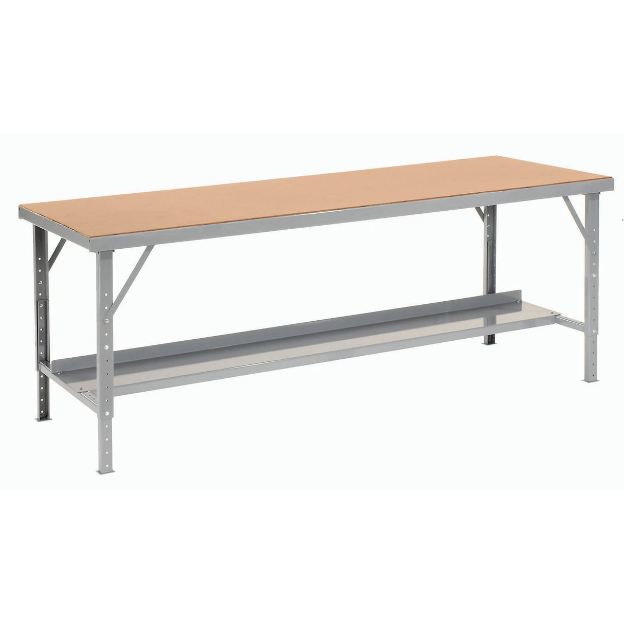Global Industrial Heavy Duty Workbench w/Hardboard Square Edge Top, 84"W x 48"D, Gray Global Industrial