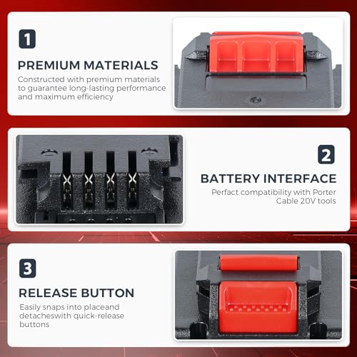 GROWFEAT 2Pack 7.0Ah Battery Replacement for Porter Cable 20V Battery, Compatible with PCC685L PCC680L PCC682L PCC685LP Replace for Porter Cable 20-Volt Lithium-ion Battery GROWFEAT